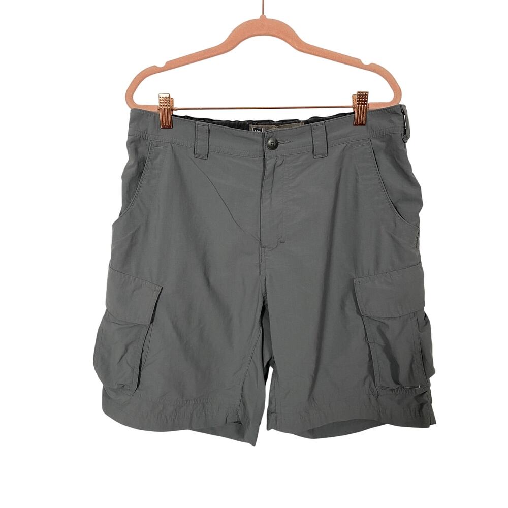 REI Co Op Dark Grey Nylon Cargo Short Outdoor Camping Hiking Size L